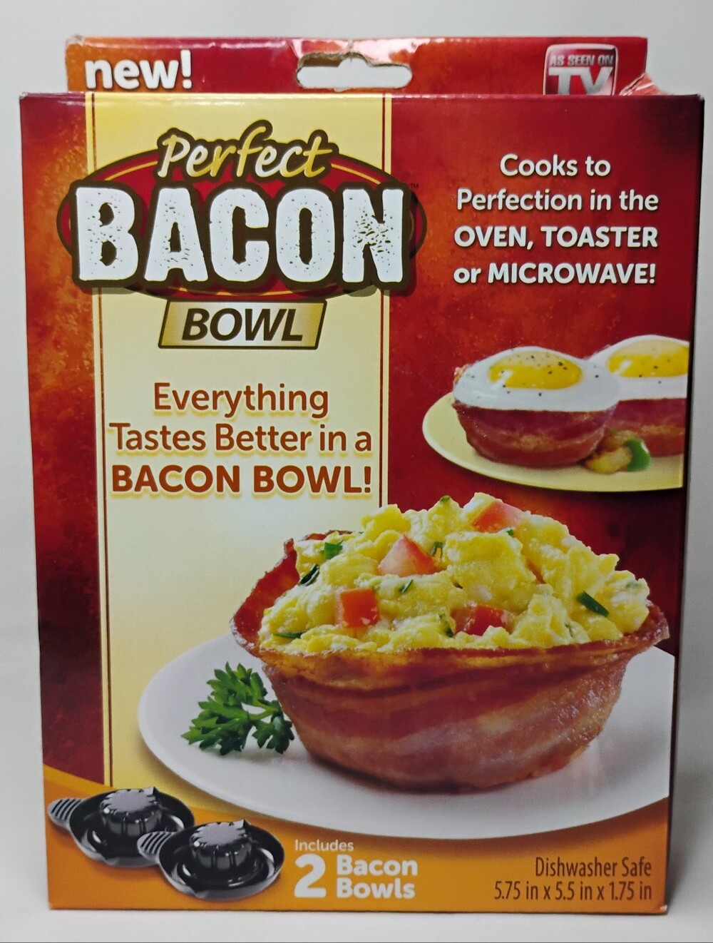 Perfect Bacon Bowl 2pc Set Quick Fast Easy Breakfast Dinner Microwave Cooking